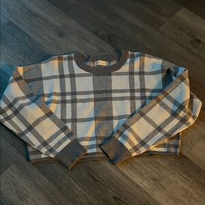 Altar'd State Gray and Cream Knit Sweater